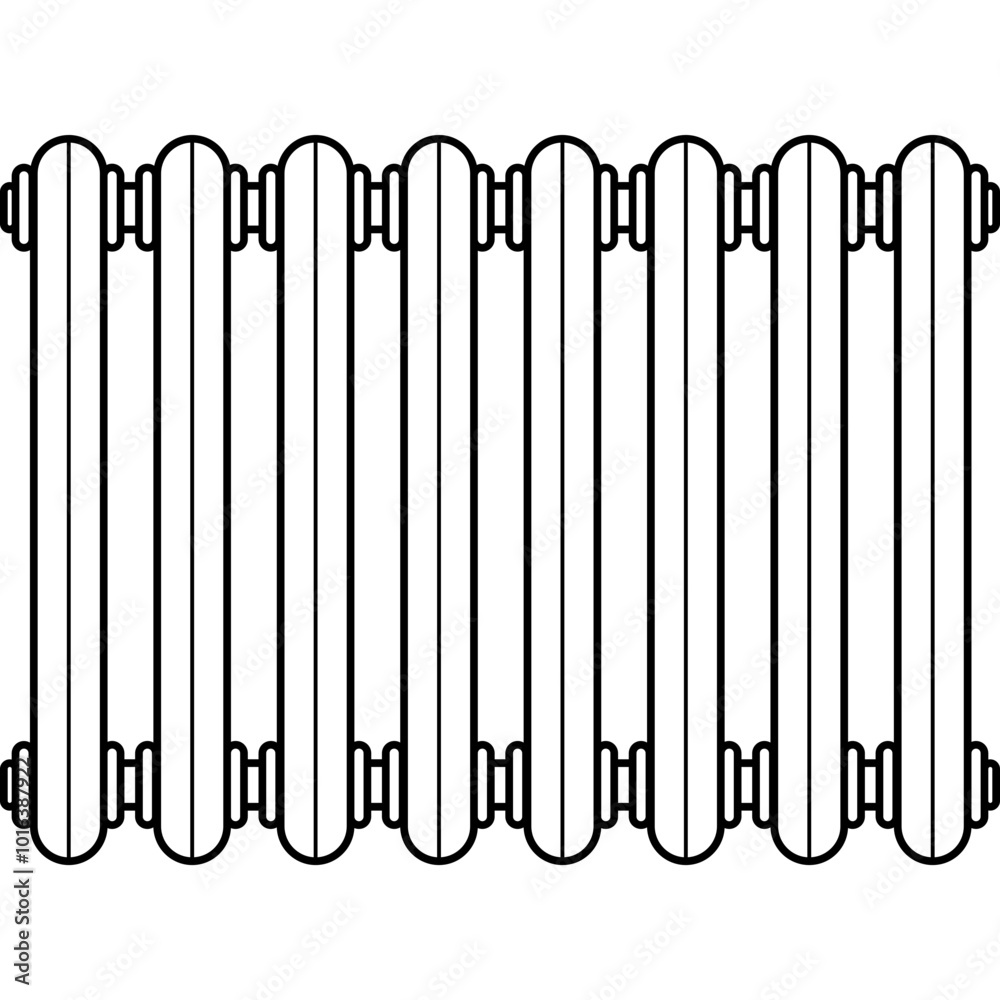 Radiator heater. Vector outline illustration. Radiator heater. Vector outline illustration.
