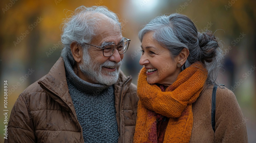 Happy Senior Couple in Love  Looking at Each Other