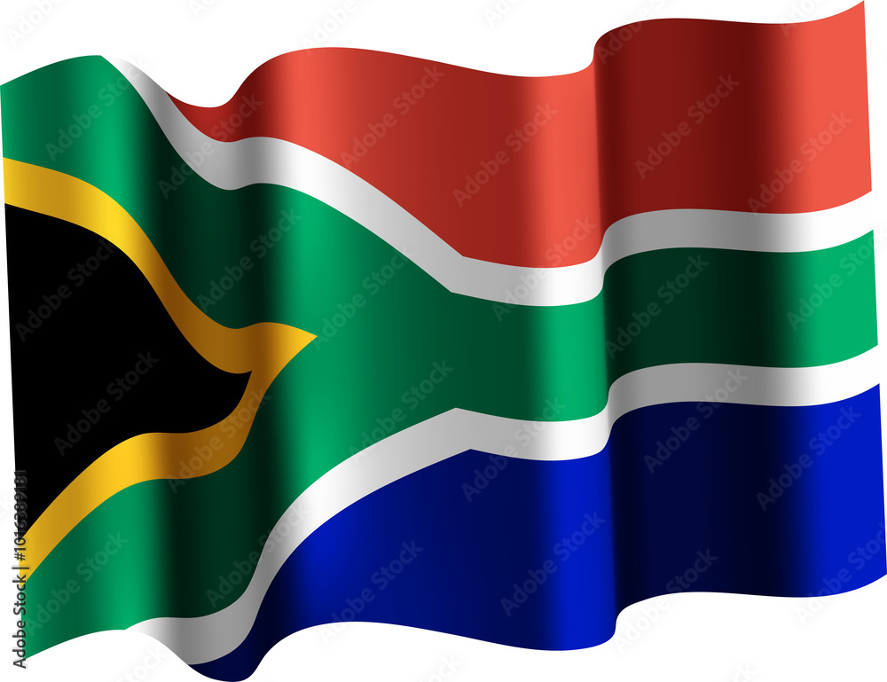 Fototapeta premium South Africa Realistic 3D Waving Flag