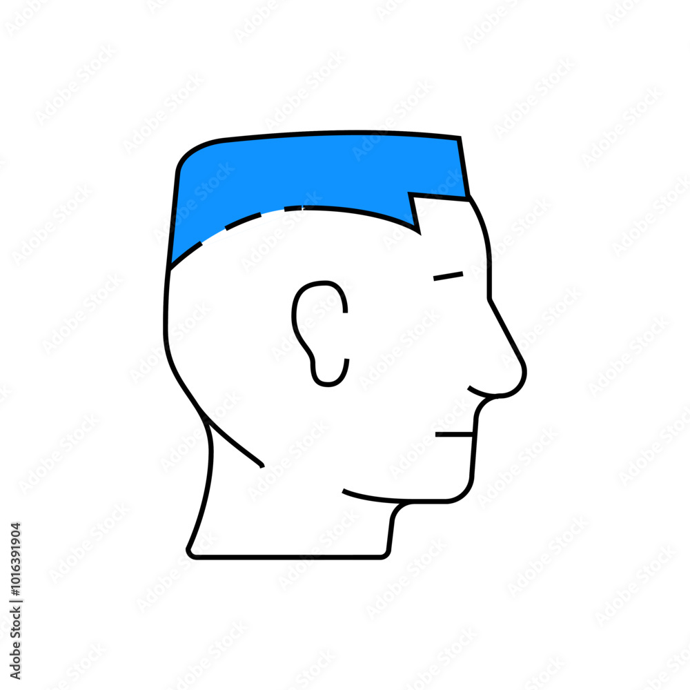 flat top hairstyle male line icon vector. flat top hairstyle male sign. isolated symbol illustration flat top hairstyle male line icon vector. flat top hairstyle male sign. isolated symbol illustration