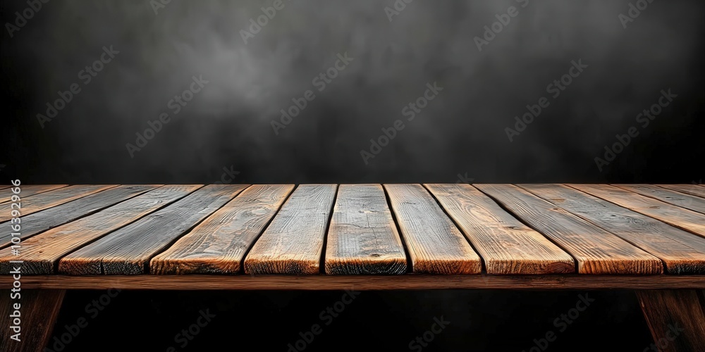 Empty Wooden Table on Dark Background Empty Wooden Table on Dark Background
