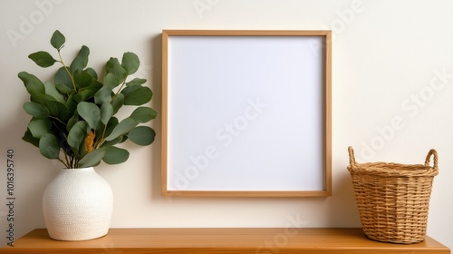 Minimalistisches Interior Design mit gerahmter Kunst und Deko-Elementen für moderne Räume