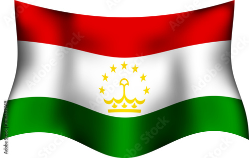 Tajikistan Realistic 3D Waving Flag photo