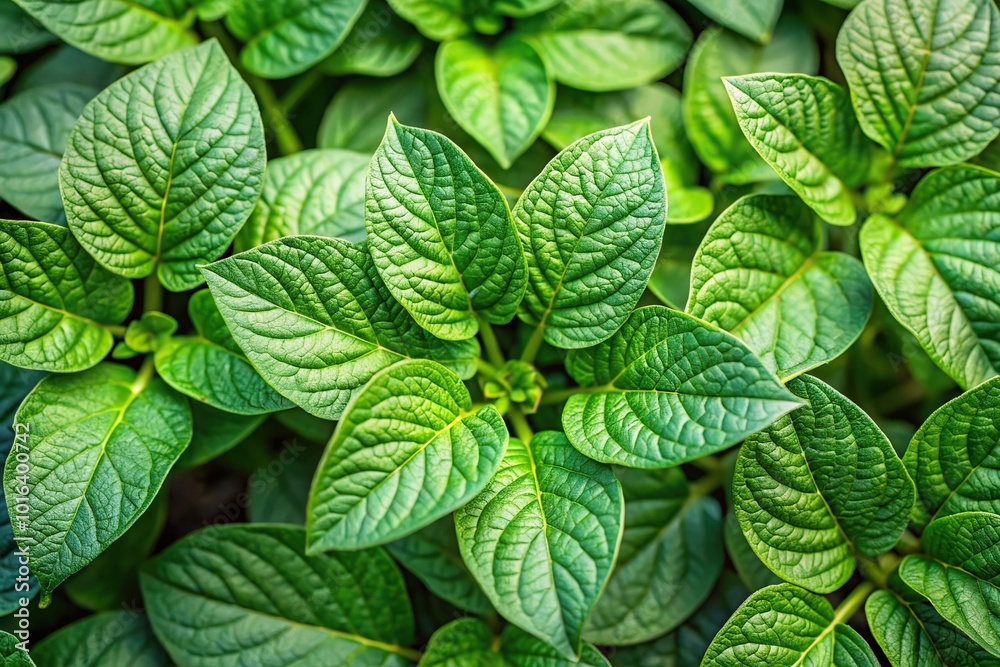 Aerial macro of potato plant leaves background Aerial macro of potato plant leaves background