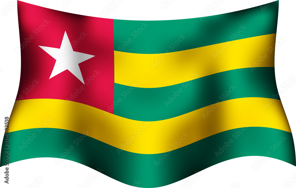 Obraz premium Togo Realistic 3D Waving Flag