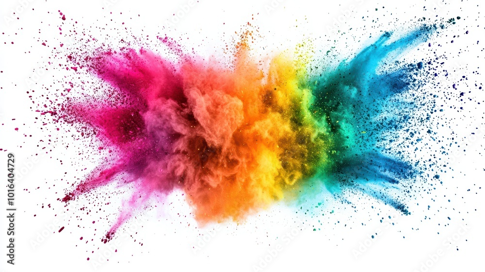 A colorful explosion of powdery dust is depicted in the image A colorful explosion of powdery dust is depicted in the image