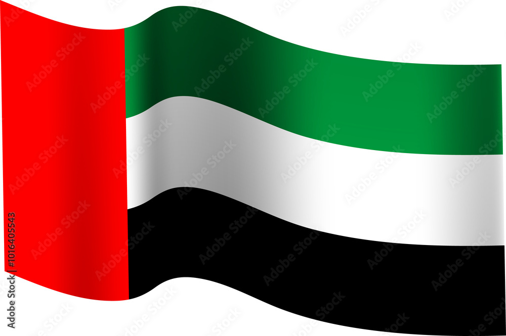 United Arab Emirates Realistic 3D Waving Flag United Arab Emirates Realistic 3D Waving Flag