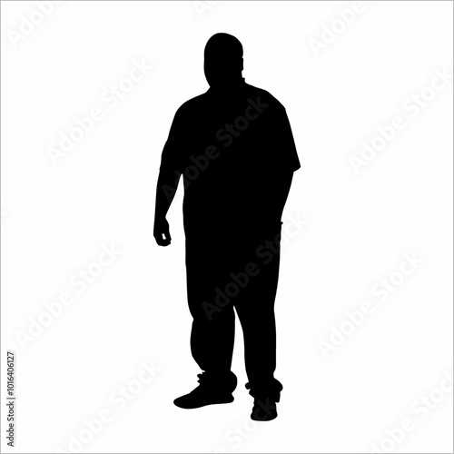 silhouette of a fat man