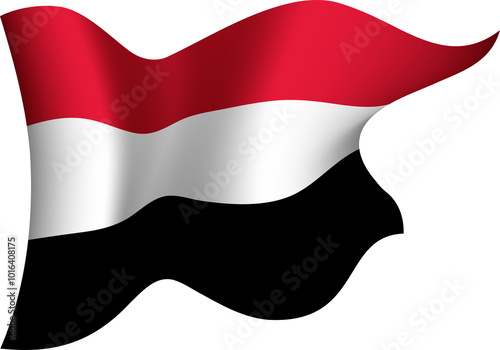 Yemen Realistic 3D Waving Flag