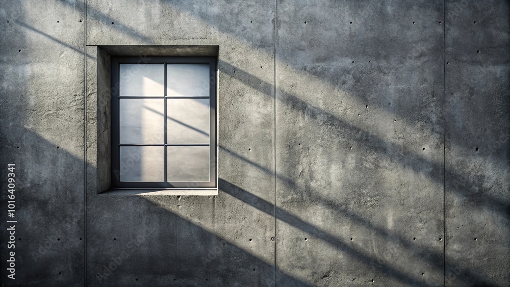 Aerial mockup of dark gray concrete wall with shadows from window Aerial mockup of dark gray concrete wall with shadows from window