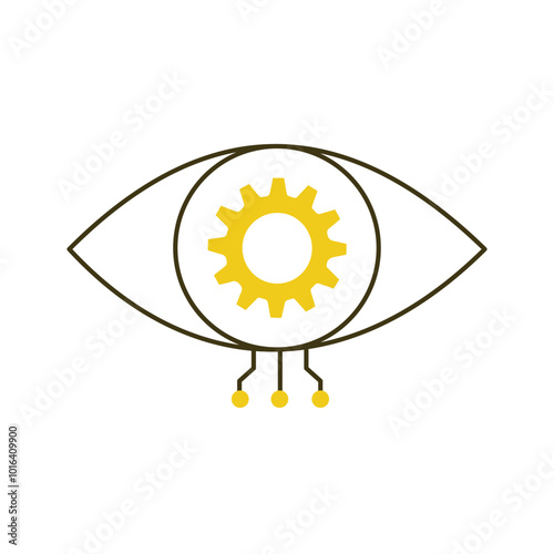 AI-Enhanced Computer Vision Eye Vector Icon Design, visual systems, object recognition
