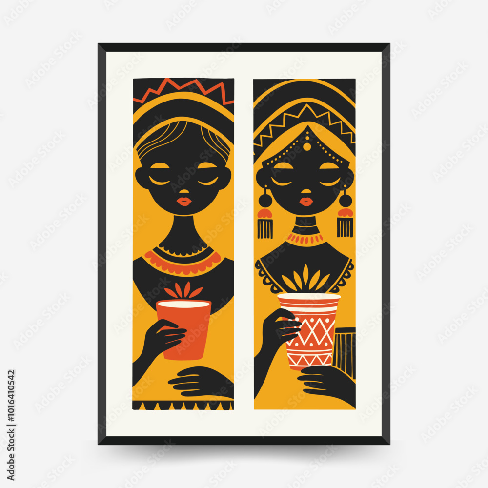 Abstract folk nordic art posters template. Modern trendy minimal style. Hand drawn design for wallpaper, wall decor, print, postcard, cover, template, banner. Abstract folk nordic art posters template. Modern trendy minimal style. Hand drawn design for wallpaper, wall decor, print, postcard, cover, template, banner.