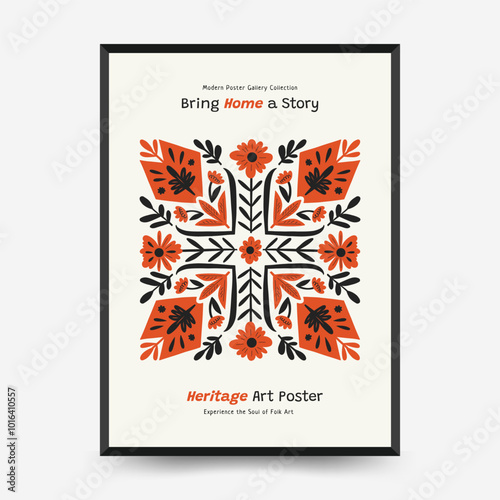 Abstract folk nordic art posters template. Modern trendy minimal style. Hand drawn design for wallpaper, wall decor, print, postcard, cover, template, banner.