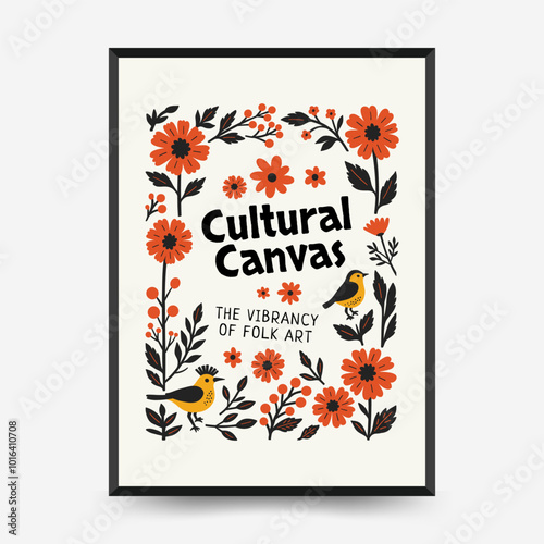 Abstract folk nordic art posters template. Modern trendy minimal style. Hand drawn design for wallpaper, wall decor, print, postcard, cover, template, banner.