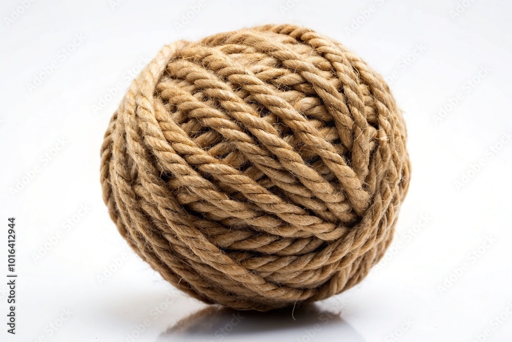 A rustic, earth-toned jute rope forms a neat and compact ball, set against a crisp white background, evoking a sense of organic simplicity and natural texture. A rustic, earth-toned jute rope forms a neat and compact ball, set against a crisp white background, evoking a sense of organic simplicity and natural texture.