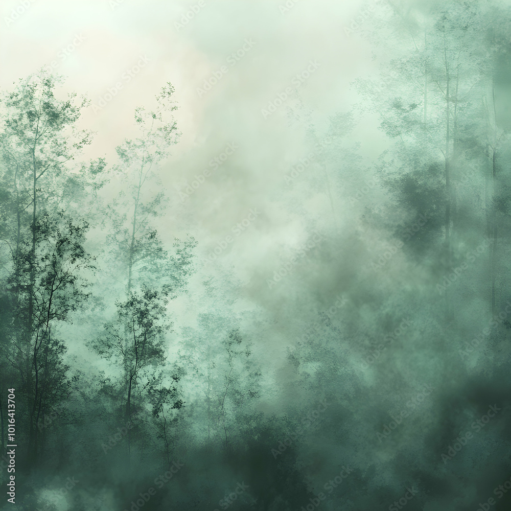 Obraz premium misty morning mist in the forest