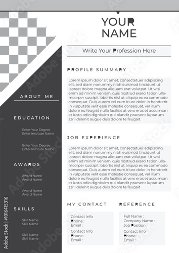 CV Design, A4 template