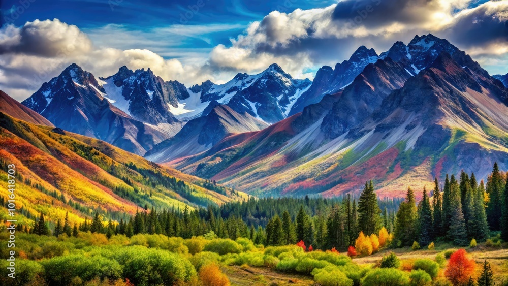Fototapeta premium Majestic Mountain Range Outline for Nature, Adventure, and Landscape Design Projects and Illustrations