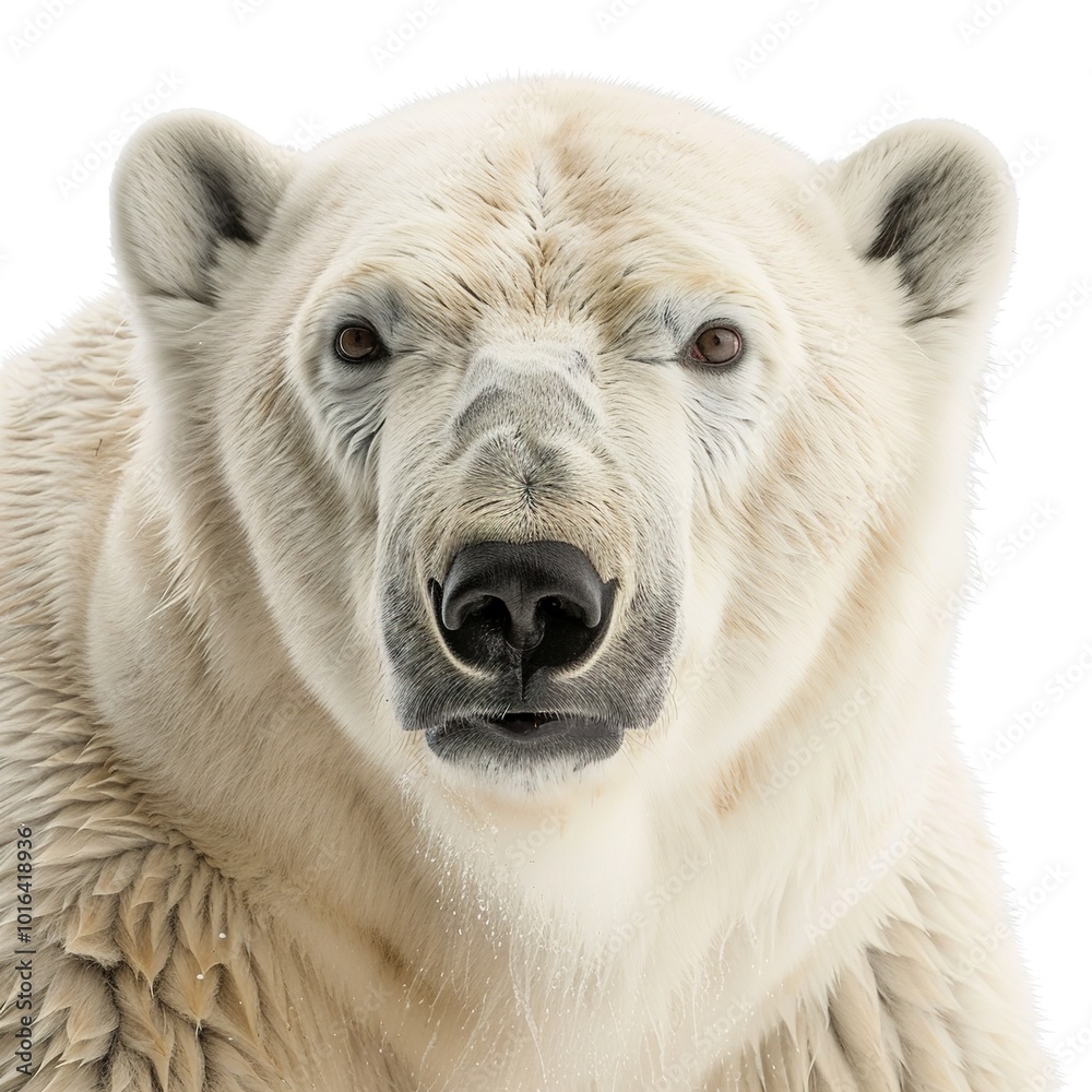Stunning Polar Bear Close-Up on transparent Stunning Polar Bear Close-Up on transparent
