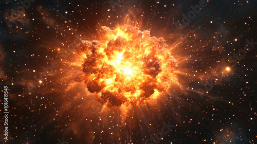 Vibrant Cosmic Explosion: A Symbol of Creation and Stellar Birth