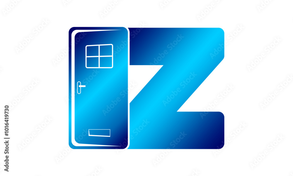 Letter Z alphabet with open door illustration design vector Letter Z alphabet with open door illustration design vector