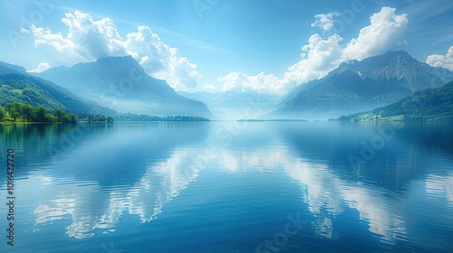 Serene Lake Reflections with Majestic Mountains