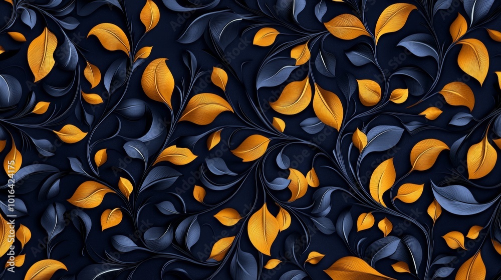 Nature-Inspired Seamless Pattern with Leaves and Colors Nature-Inspired Seamless Pattern with Leaves and Colors