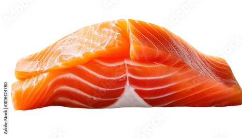 Fresh salmon fillet, white isolate transparent background photo