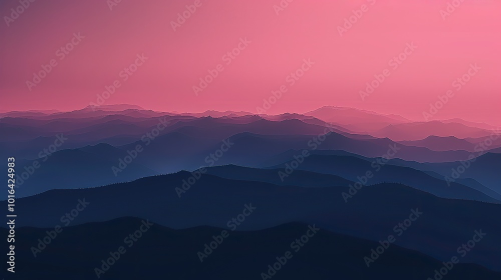 Fototapeta premium Simple mountain landscape with a minimalist aesthetic