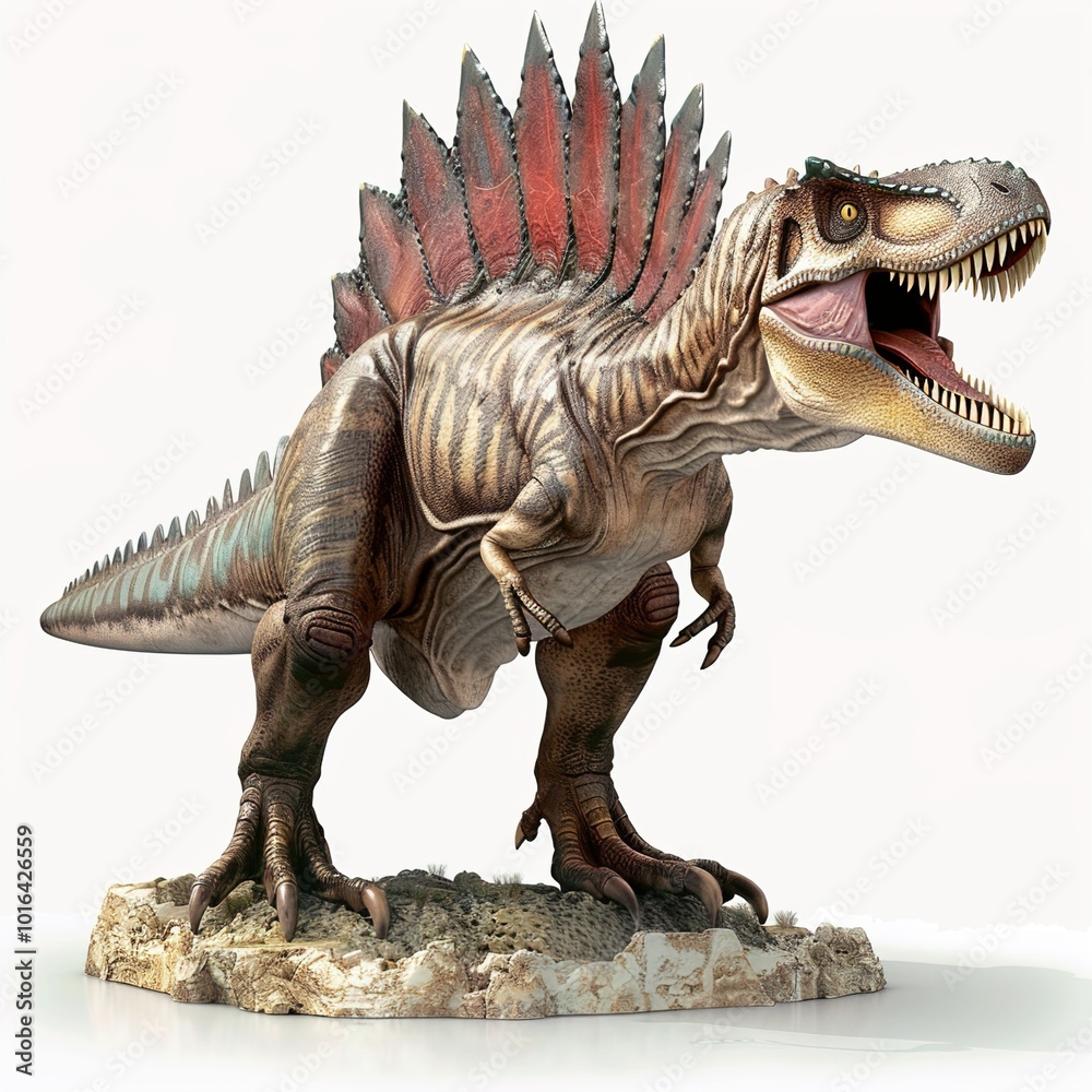 Fototapeta premium Spinosaurus Enormous Water Dinosaur on a White