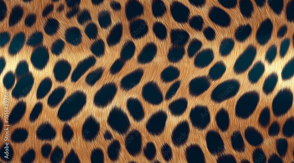 Fototapeta premium Seamless realistic leopard fur texture pattern, animal skin design