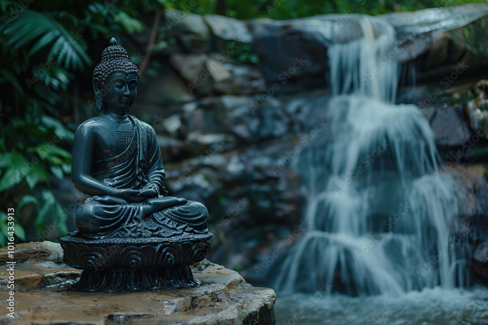 Beautiful greeting card with ancient statue great Buddha to bright holiday composition Beautiful greeting card with ancient statue great Buddha to bright holiday composition