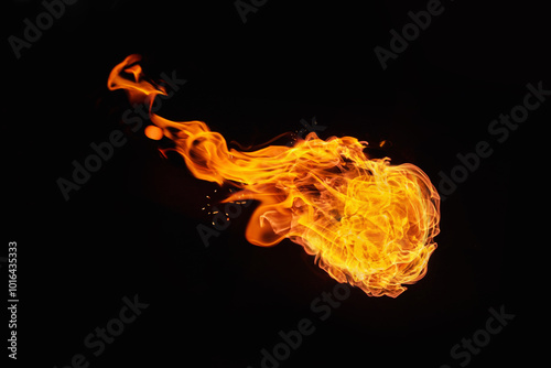 Obraz na plátně Halloween witch fireball