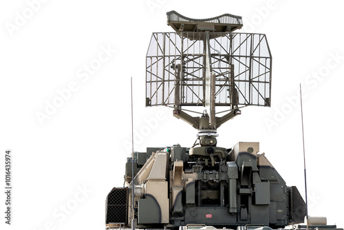 Modern military radar system scanning for potential threats