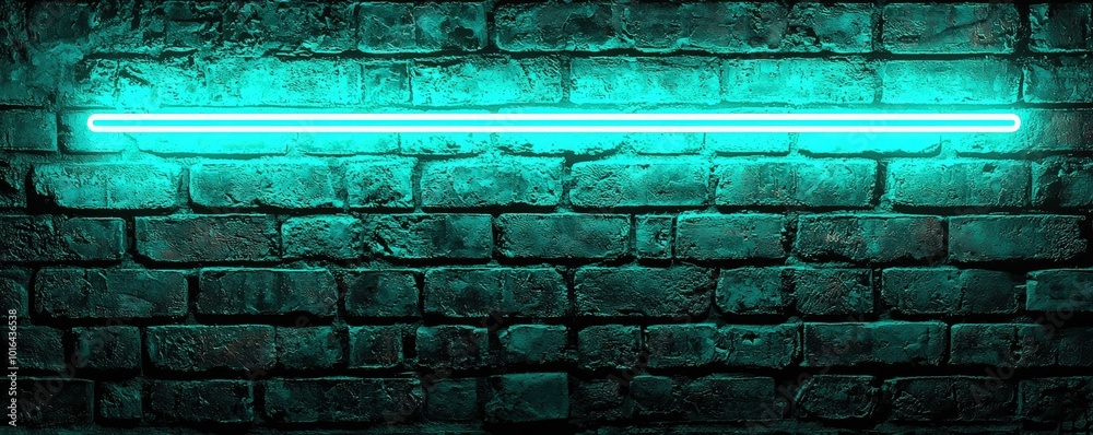 Striking Neon Light Against Brick Wall Striking Neon Light Against Brick Wall