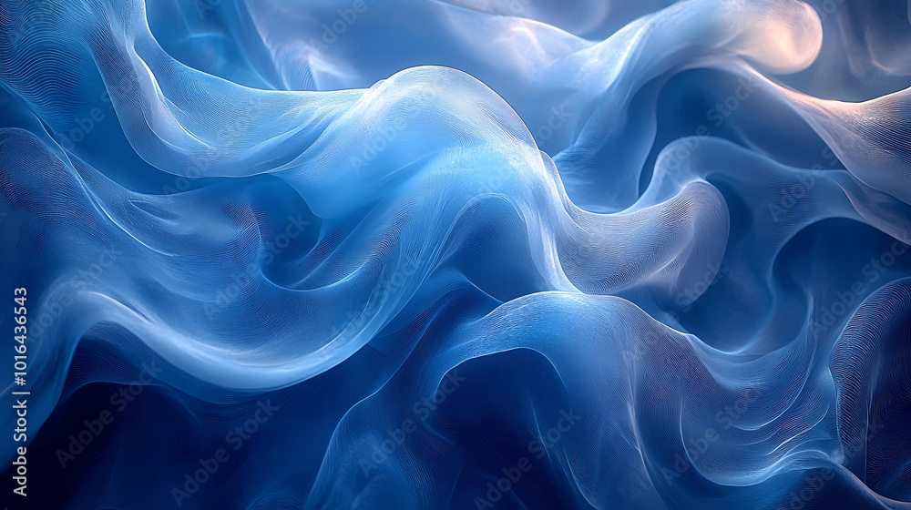 Abstract blue and white flowing waves background. Abstract blue and white flowing waves background.