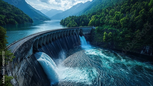 Vast Reservoir Behind a Strong Dam Structure