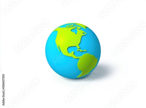 A colorful globe depicting the Americas with a blue ocean and green landmasses, symbolizing Earth and global connectivity.