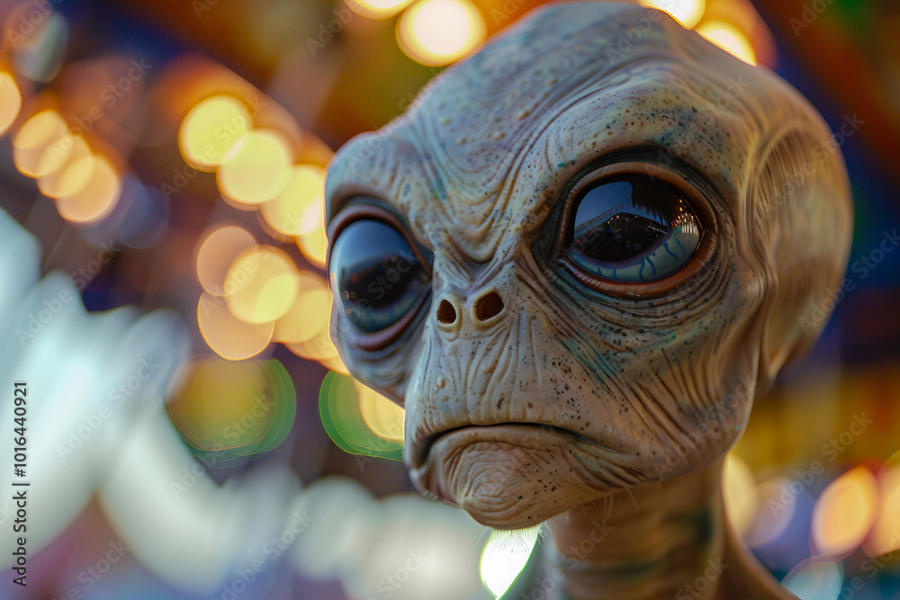 UFO space visitor alien on Earth living human life with everyday routine staff, Generative AI UFO space visitor alien on Earth living human life with everyday routine staff, Generative AI