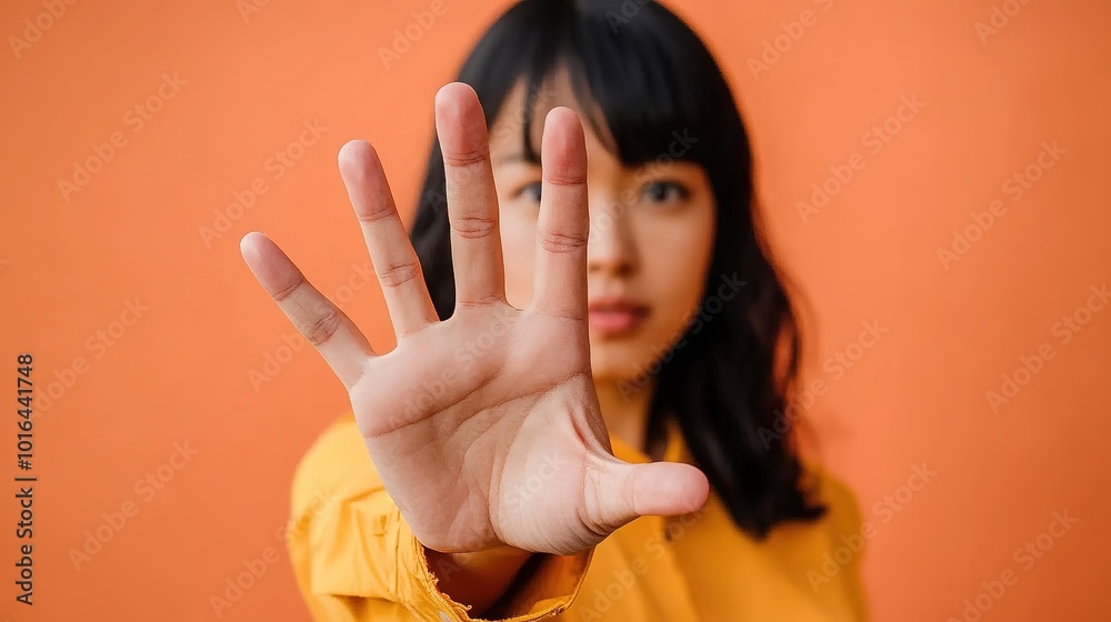 Close-up portrait of a woman with a tense expression, shielding her eyes from bright light with one hand, revealing anxiety and uncertainty through a single, focused gaze. Close-up portrait of a woman with a tense expression, shielding her eyes from bright light with one hand, revealing anxiety and uncertainty through a single, focused gaze.