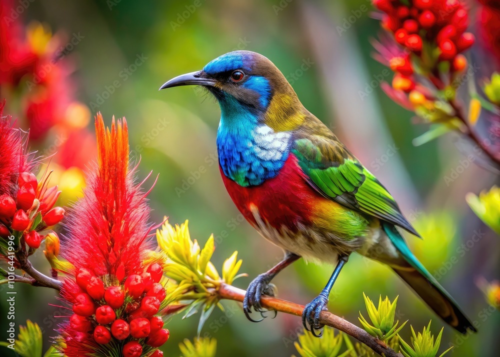Obraz premium Vibrant New Zealand Birds in Natural Habitats Showcasing Unique Avian Diversity and Beauty