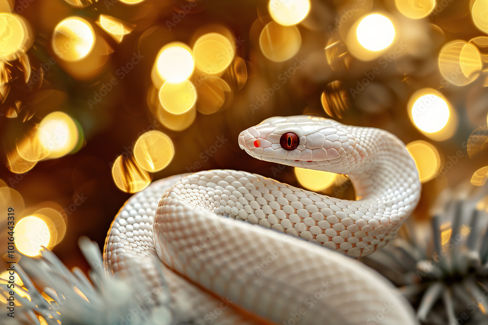 Fototapeta premium Beautiful greeting card with holiday composition for happy and joy celebrate New Year