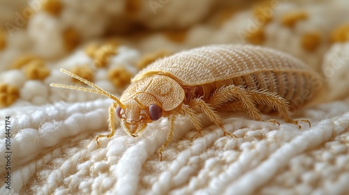 a closeup image of a bed bug infestation on a mattress france and paris widespread problem of bedbugs insects bugs invasion in europe and cleanliness importance to avoid and prevent from pests photo