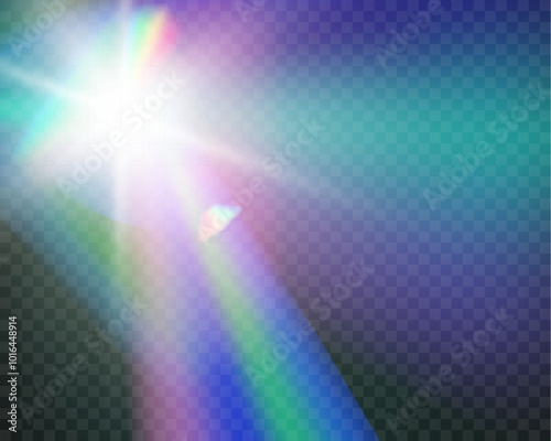Light,rainbow, crystal, reflection, effect,vector illustration.
