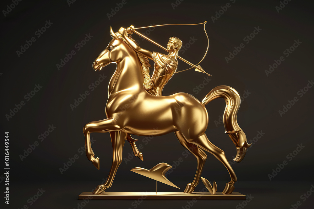 Fototapeta premium Astrological composition with concept of Sagittarius zodiac sign symbol