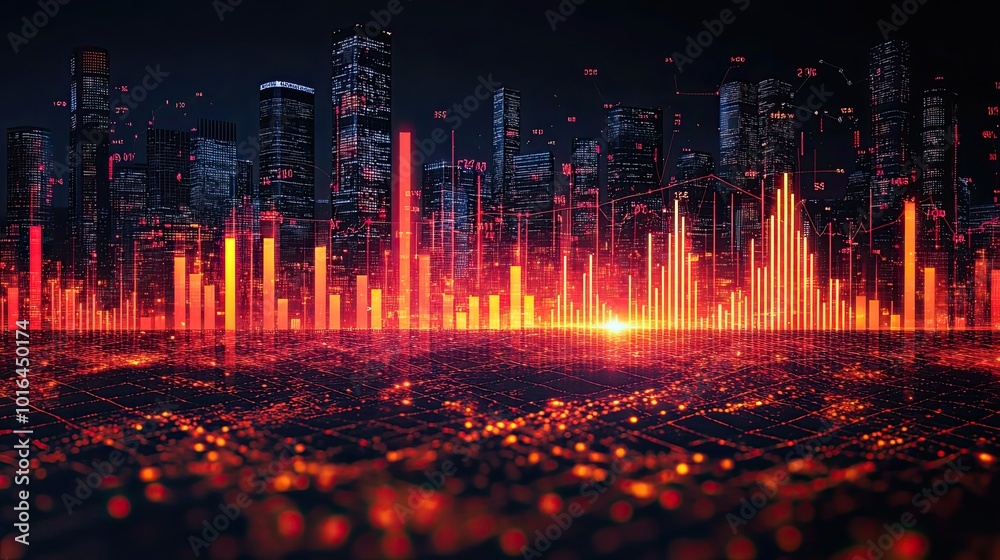 Fototapeta premium a detailed financial concept image showcasing gdp growth inflation rates unemployment figures and stock market trends representing economic health and financial analysis.stock image