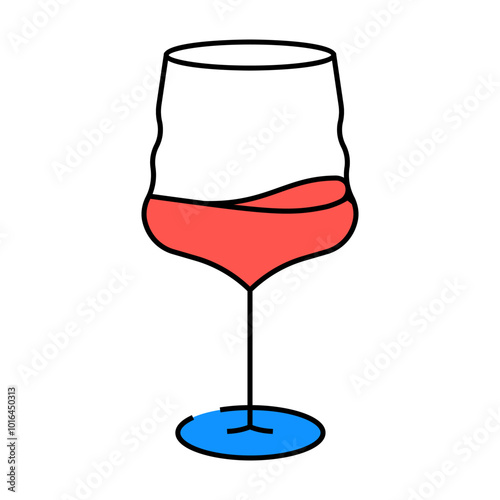 merlot wine glass line icon vector. merlot wine glass sign. isolated symbol illustration