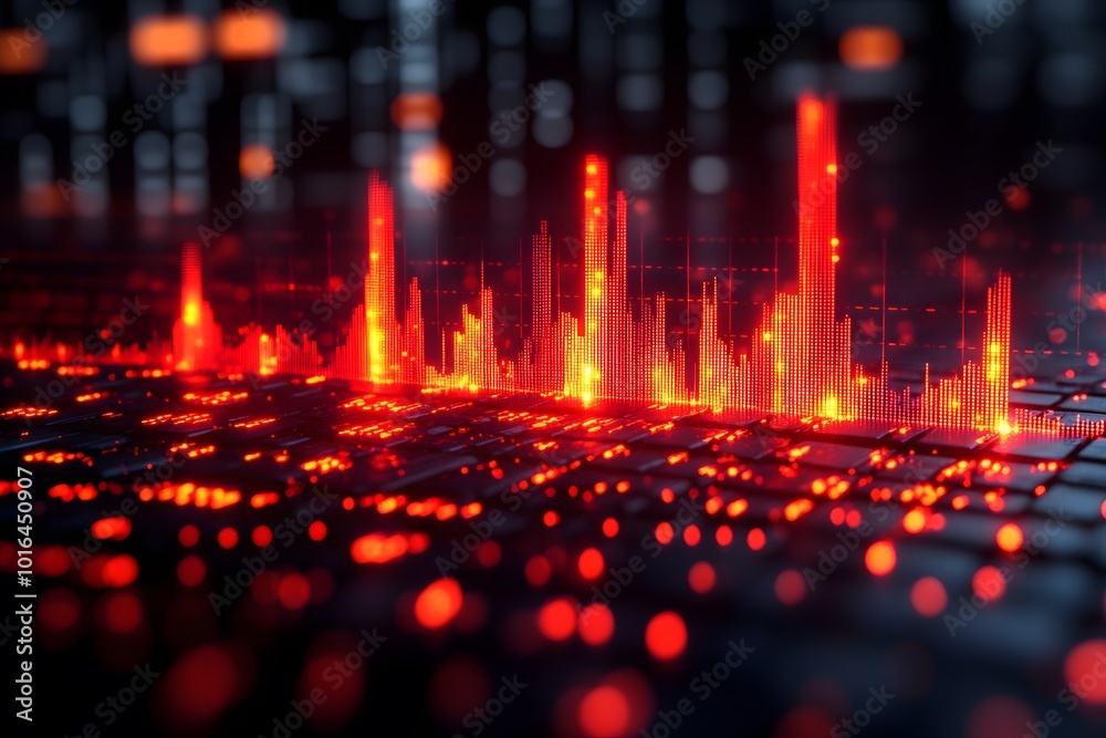 Stock Market Graph Showing Sharp Downward Spikes In Red Stock Market Graph Showing Sharp Downward Spikes In Red