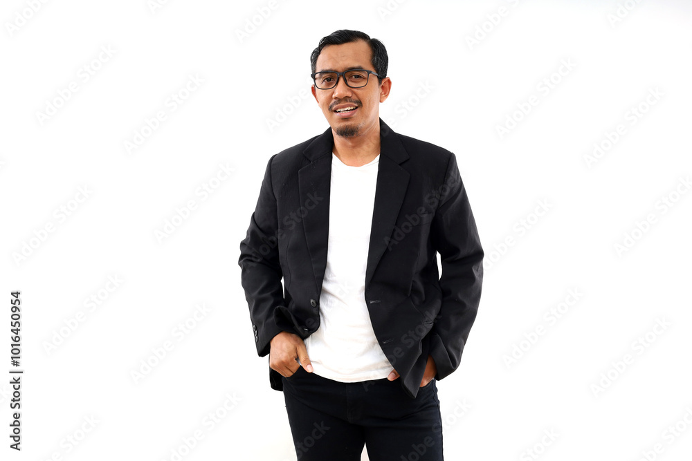 Happy smiling Asian businessman standing looking at the camera Happy smiling Asian businessman standing looking at the camera