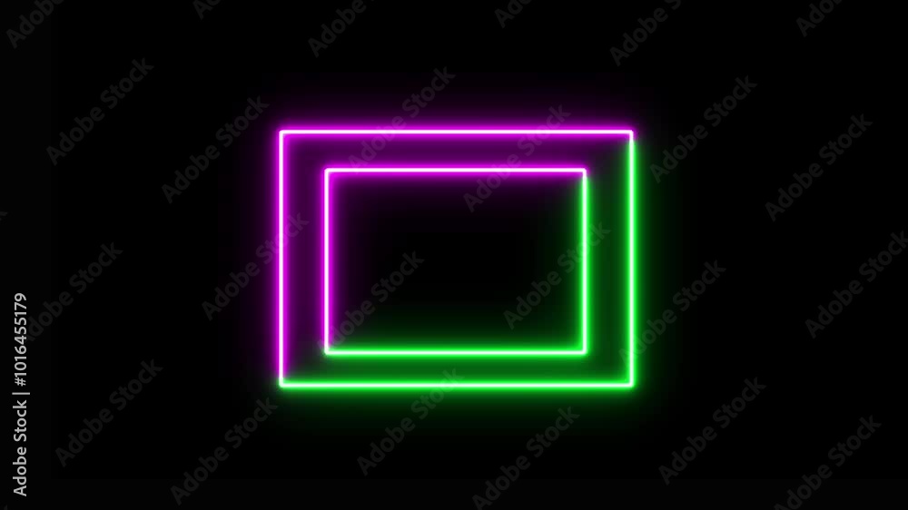 Abstract glowing neon rectangle animation background 4k video. Abstract glowing neon rectangle animation background 4k video.
